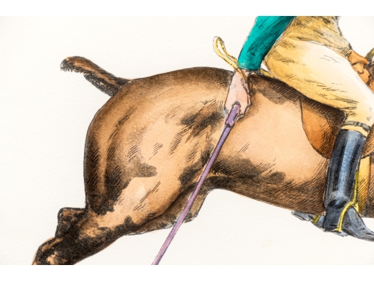 Francisque Rebour (French, 1890-1930) Lithograph, Polo Player