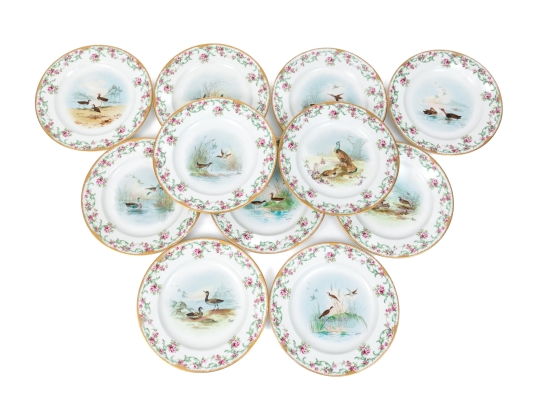 Set Of 11 French, Theodore Haviland Limoge Dishes, Signed