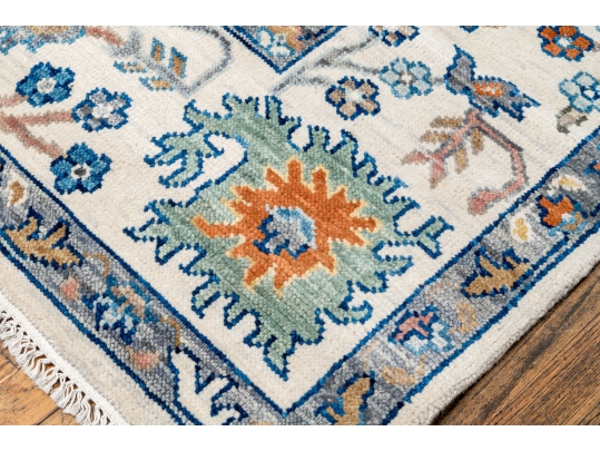 Soft Hand Knotted Wool Turkish Knot Room Size Carpet, 12' X 9', New