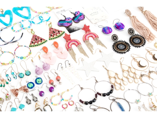 Extensive Collection Of Hoop, Stud, And Drop Pendant Style Costume Jewelry Earrings