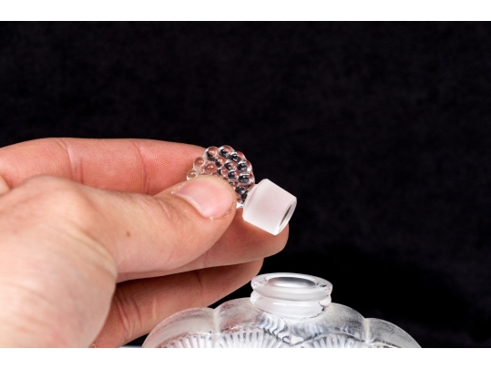 Two Lalique Crystal Scent Bottles With Stoppers
