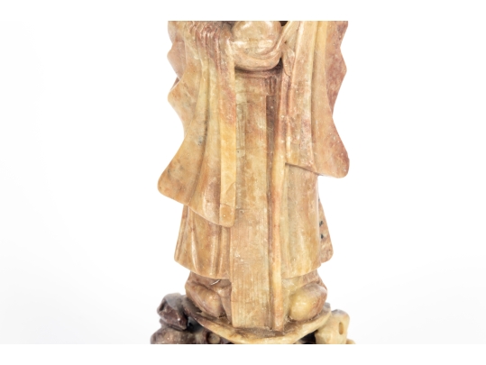 Chinese Soapstone Carving Of Shou Lao God Of Longevity