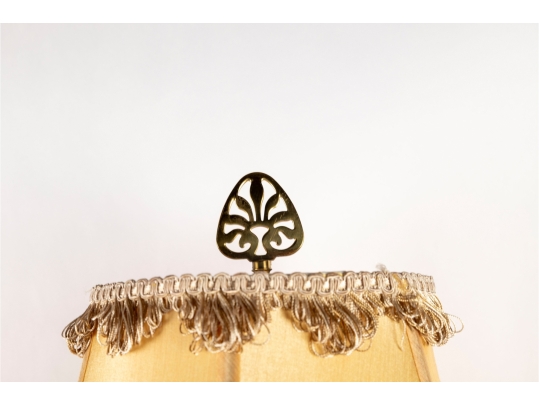 Decorative Paisley Porcelain Table Lamp With Beaded Shade