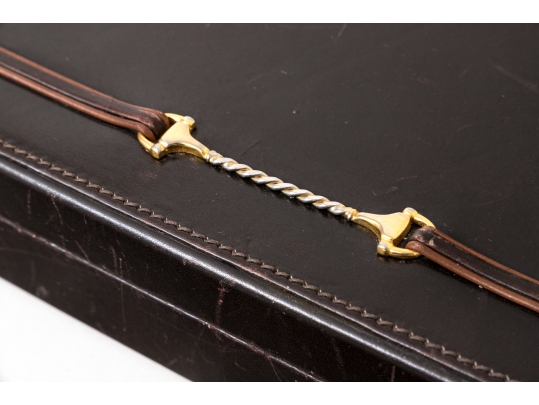 Gucci Handsome Vintage Brown Leather Trinket Box