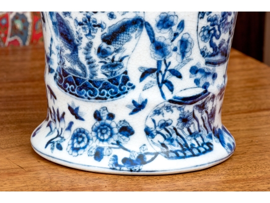 Pair Of Chinese Porcelain Vases With Jar And Vessel Decoration