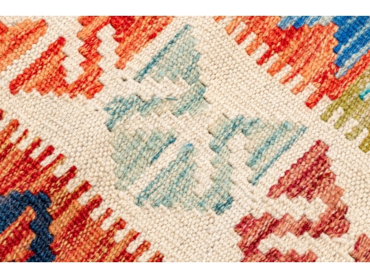 Hand Woven Wool Kilim Accent Carpet, 6'-9