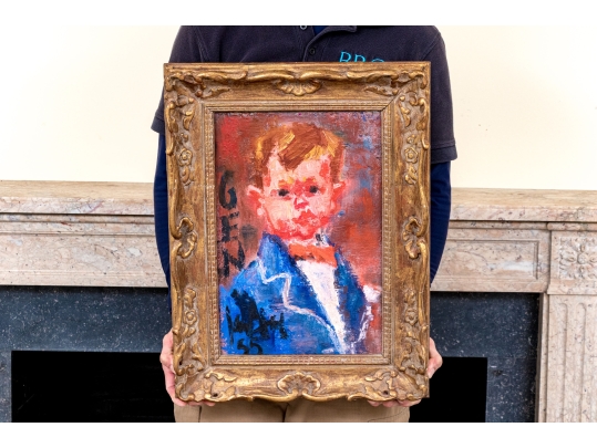 Gen Paul (French, 1895-1975) Oil On Board, Portrait Of A Boy, 1955