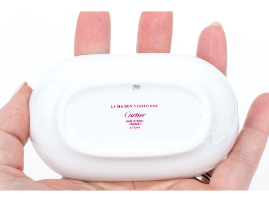 Cartier La Maison Elegant Venitienne Limoges Mini Cigar Ashtray, Boxed 