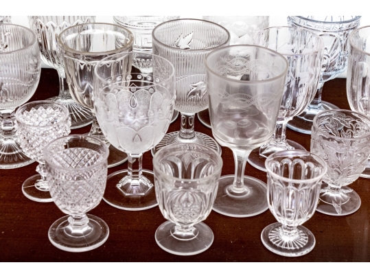 Assembled Collection Of Eighteen Glass Goblets