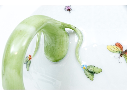 Herend Hungary Hand-Painted Porcelain Teapot, Rothschild Bird (RO) Pattern