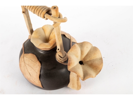Studio Pottery Sculptural Bloom Motif Teapot