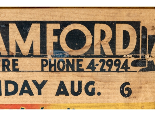 Collection Of Seven 1930's Stamford Theatre Movie Posters And  A 1953 Movie Poster