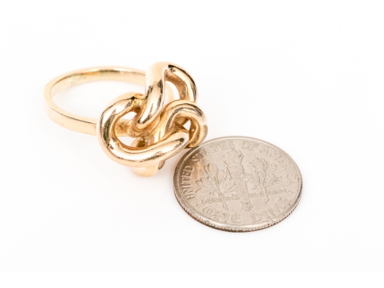 14k Yellow Gold Vintage Chunky Knot Style Ring, Size 5.25