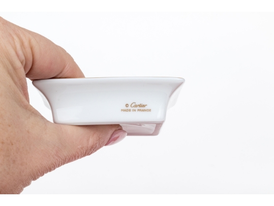 Cartier Pair Of Limoge Porcelain Trinket Trays, With Box