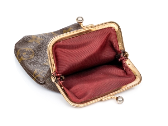 Louis Vuitton Vintage Coated Canvas Logo Kisslock Change Purse