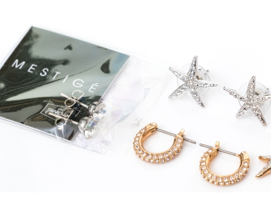 Swarovski And Swarovski Mestige Collection Of Crystal Set Earrings