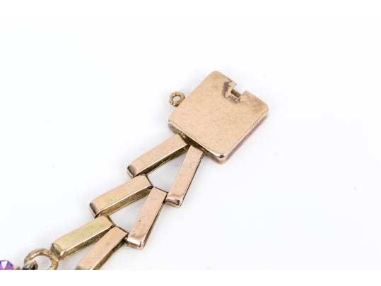 14K Tasteful Amethyst Set Bracelet