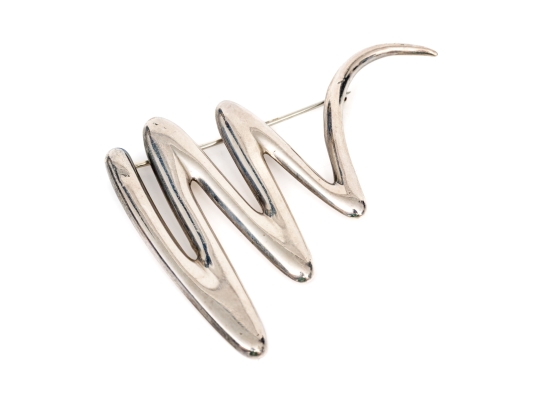 Tiffany & Co. Paloma Picasso Sterling Silver Jumbo Grafiti Squiggle Brooch