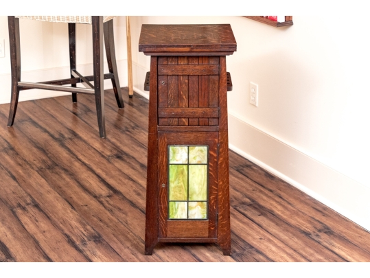 Antique Arts & Crafts Oak Cellarette