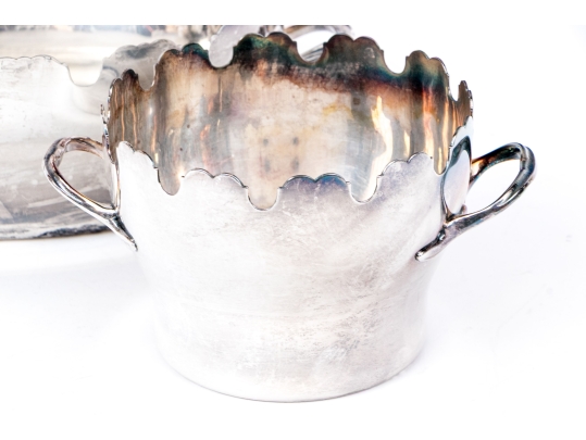 Two Fine Vintage Silverplate Monteith Bowls