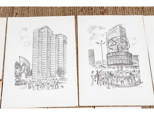 Vintage 1973-74 DDR Portfolio Of Prints Along With A Collection Of Other Prints