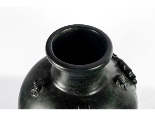 Chinese Style Ceramic Vase With Dragon Relief