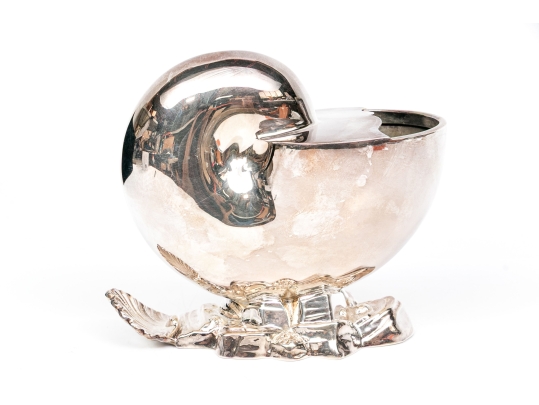 Antique English Victorian Silverplate Nautilus Spoon Warmer