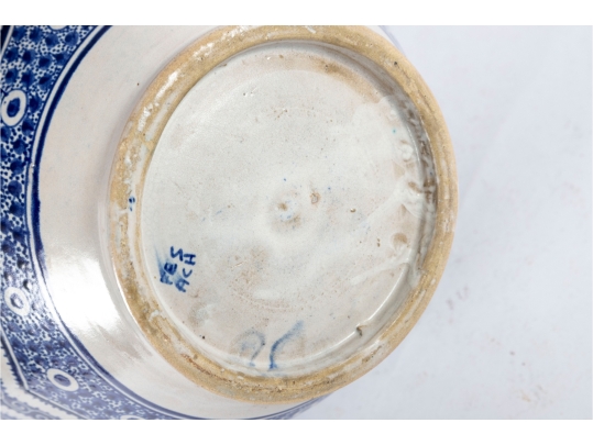 Large Moroccan Style Blue And White Pottery Vase