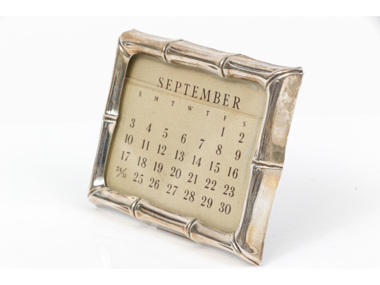 Tiffany & Co. Sterling Silver Bamboo Perpetual Desk Calendar