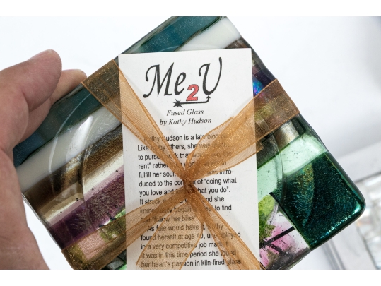 Five Sets Of Coasters With Art Glass