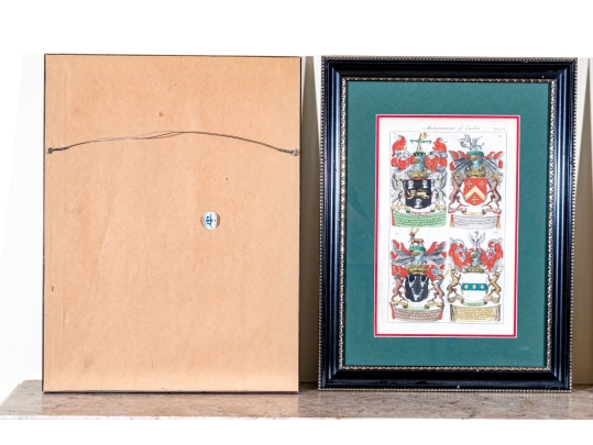 Three Decorative Prints Of Heraldic Coats Of Arms