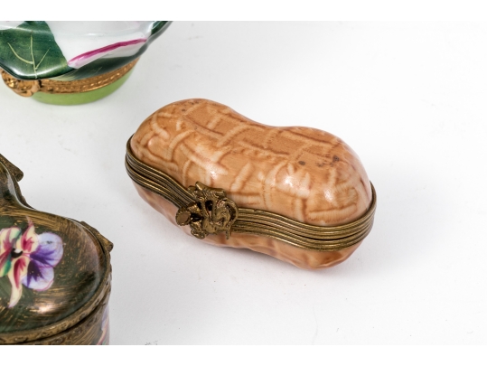 Collection Of Four Hand Painted Limoges Boxes