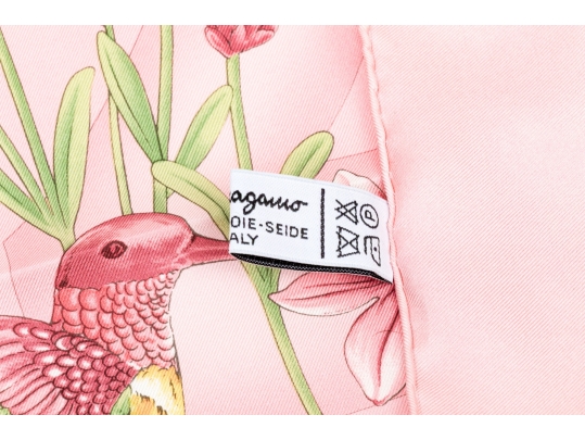 Salvatore Ferragamo Pink Silk Scarf, Original Packaging