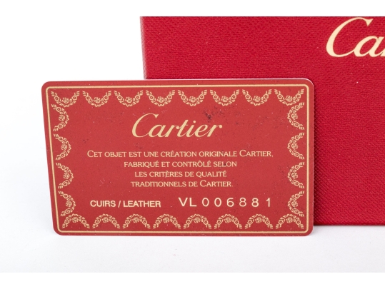 Cartier Burgundy Leather Notepad Holder, Must De Cartier, With Box