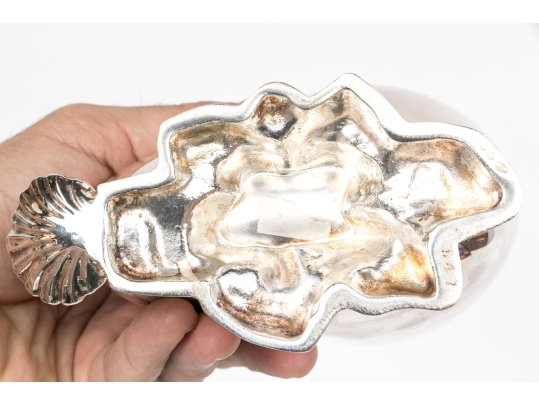 Antique English Victorian Silverplate Nautilus Spoon Warmer
