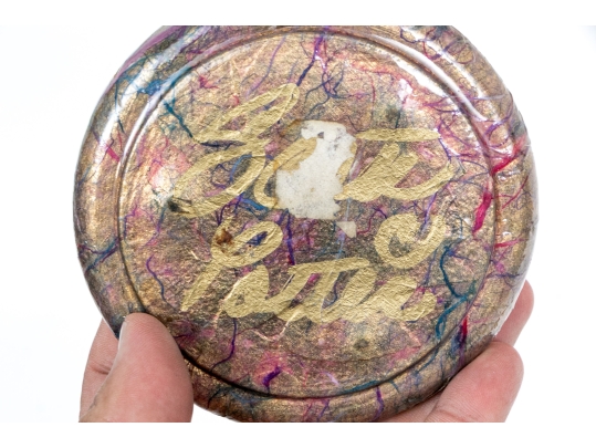 Collection Of Five Decoupage Glass Bottle Coasters