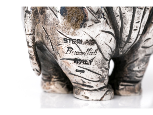 Buccellati Sterling Silver Miniature Delightful Standing Elephant, Retail $660