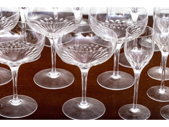 Forty-Five Piece Set Of Crystal Drinkware, Probably Orrefors 