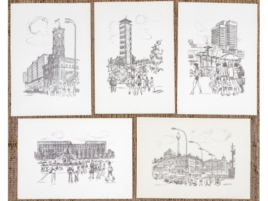 Vintage 1973-74 DDR Portfolio Of Prints Along With A Collection Of Other Prints