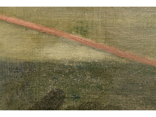 Large Antique Oil On Canvas, 