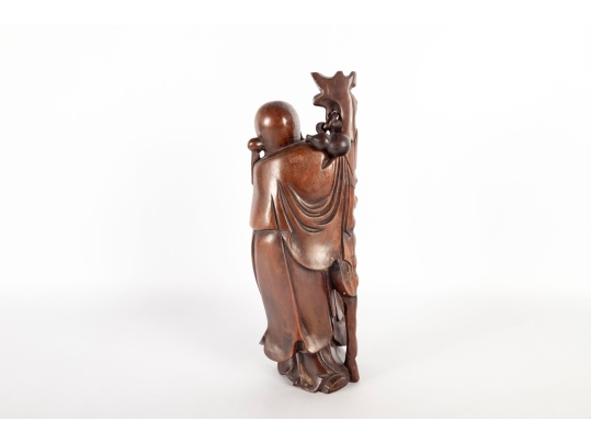 Chinese Carved Wood Figure Of Shou Lao