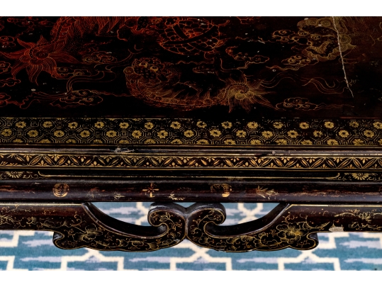 Antique 19th C. Chinese Lacquered Console Table