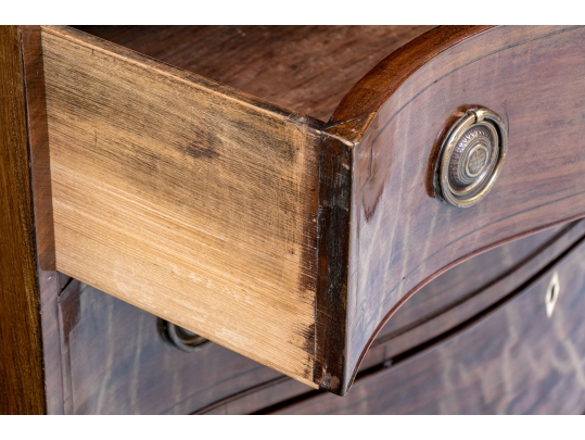 Antique Mahogany Bowfront Chest Of Drawers