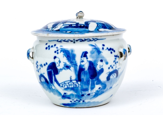 Chinese Blue And White Porcelain Lidded Jar