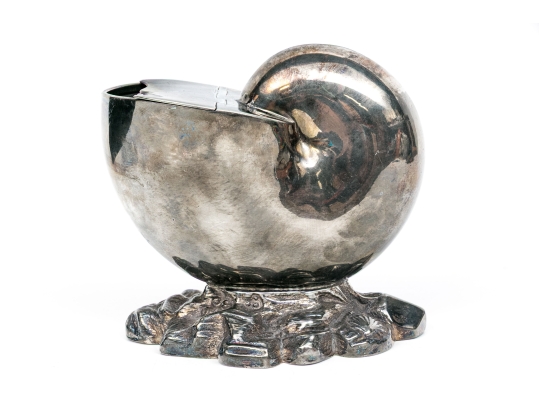 Antique English Victorian Silverplate Nautilus Spoon Warmer 