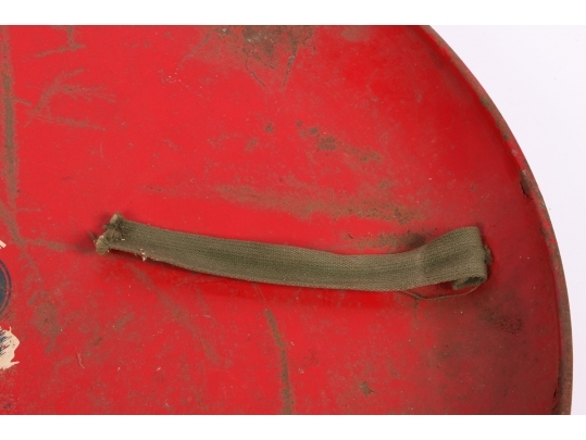 Vintage Red Paint Decorated Metal Flying Saucer Sled