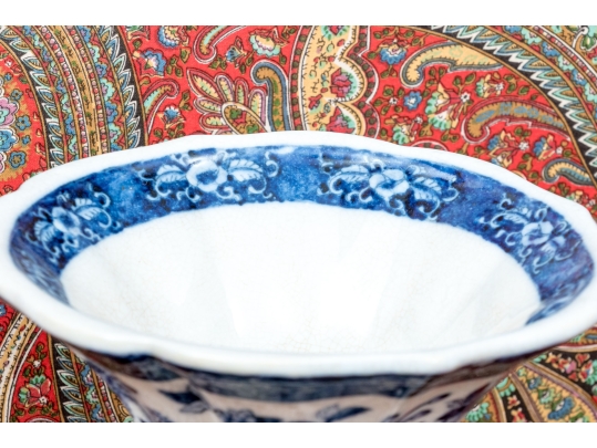 Pair Of Decorative Blue And White Porcelain Vases
