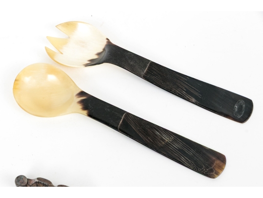 Decorative Horn And Shell Serving Utensils
