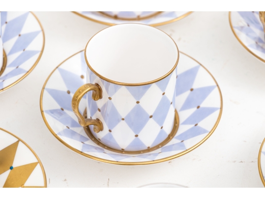 Set Of Twelve Thomas Goode Fine Bone China Demitasse Cups And Saucers