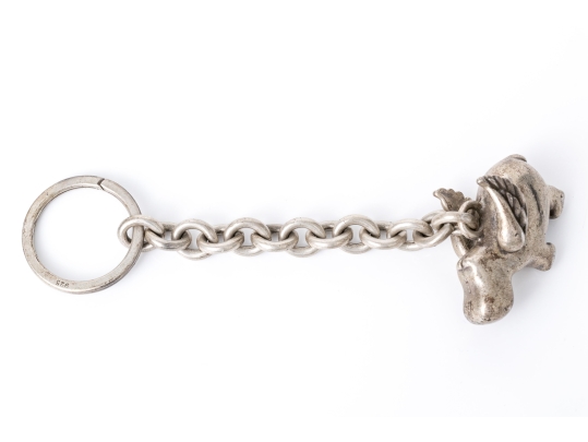 Kieselstein-Cord Sterling Silver Fun Flying Cow Key Chain